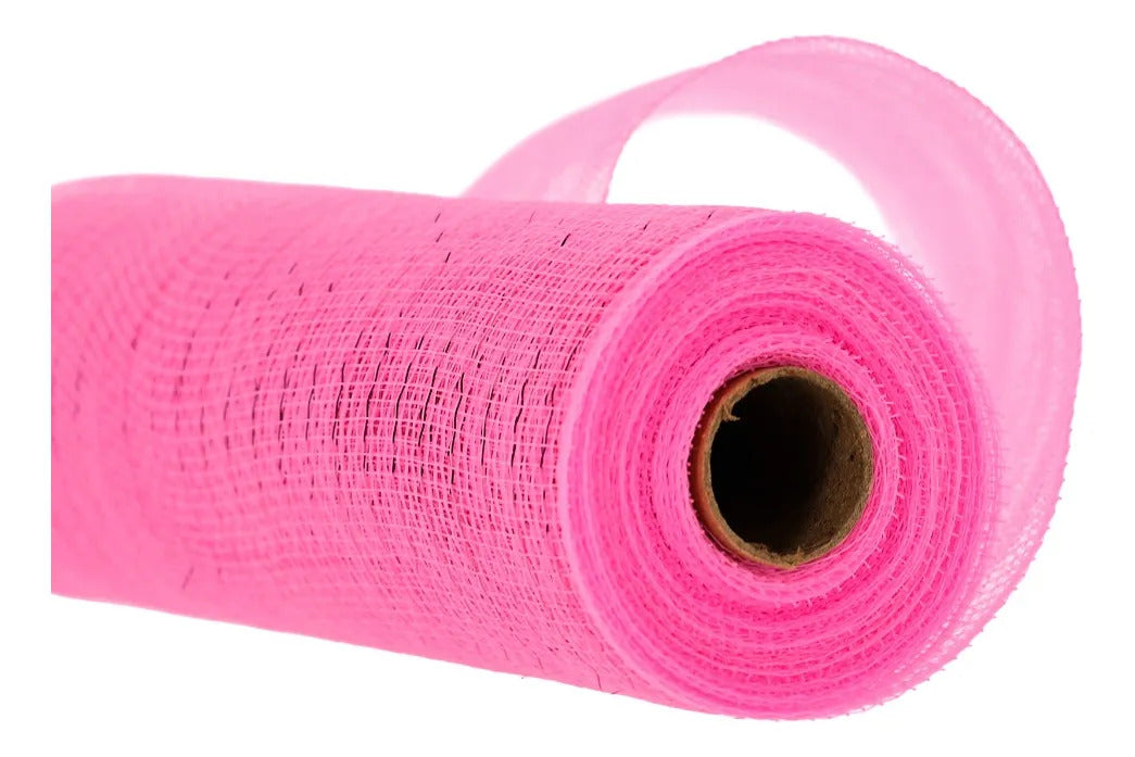 Malla Navideña lluvia Rosa Chicle Brillante 9 Metros 26 Cm
