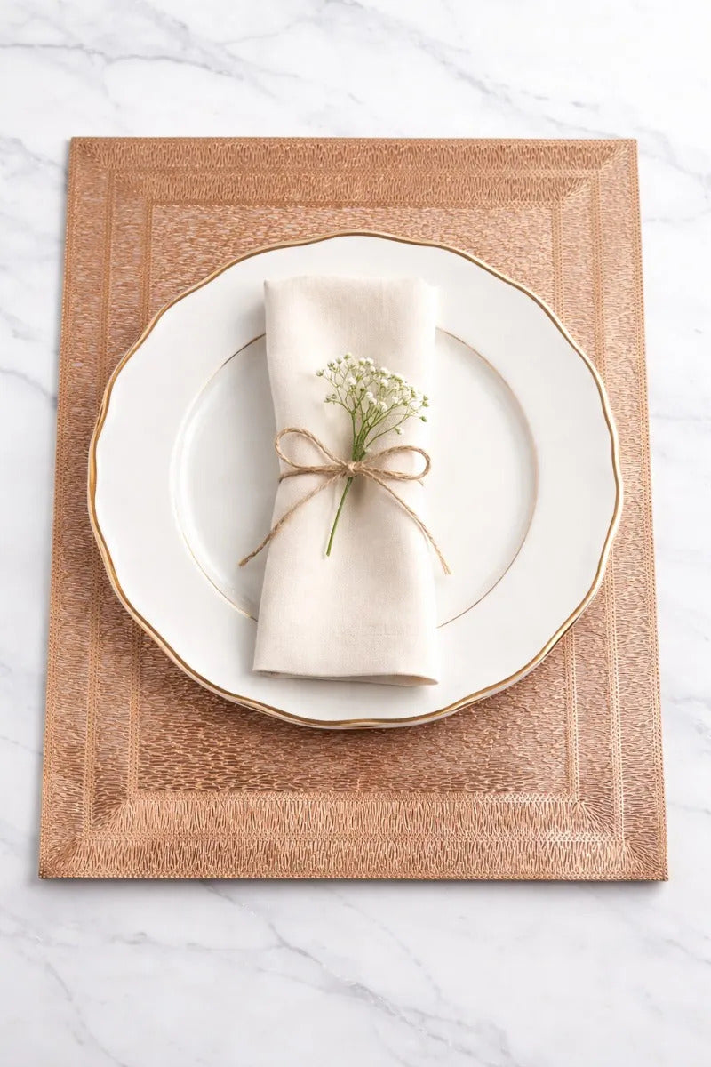 Mantel Individual Craquelado Para Mesa 6 Piezas 3 Colores