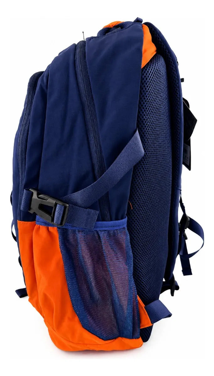 Mochila Juvenil Lluvia Azul Marino Y Naranja Moderna