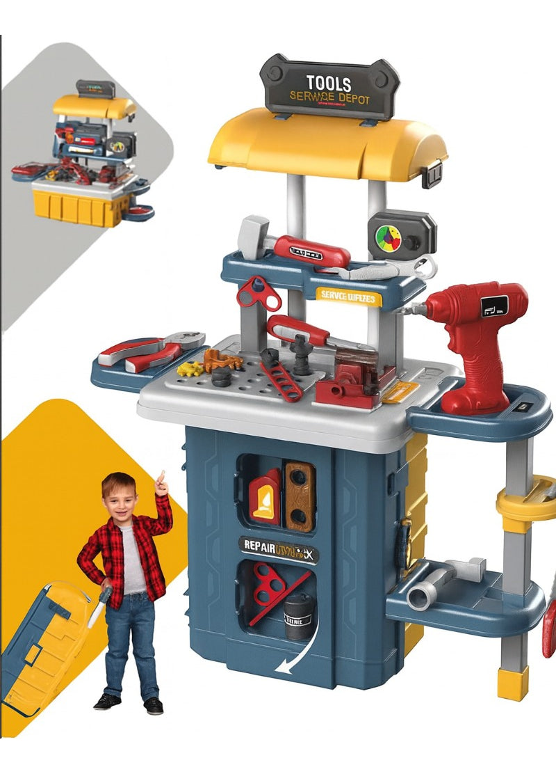Mesa De Herramientas Infantil 3 En 1 46 Piezas Candy Toys