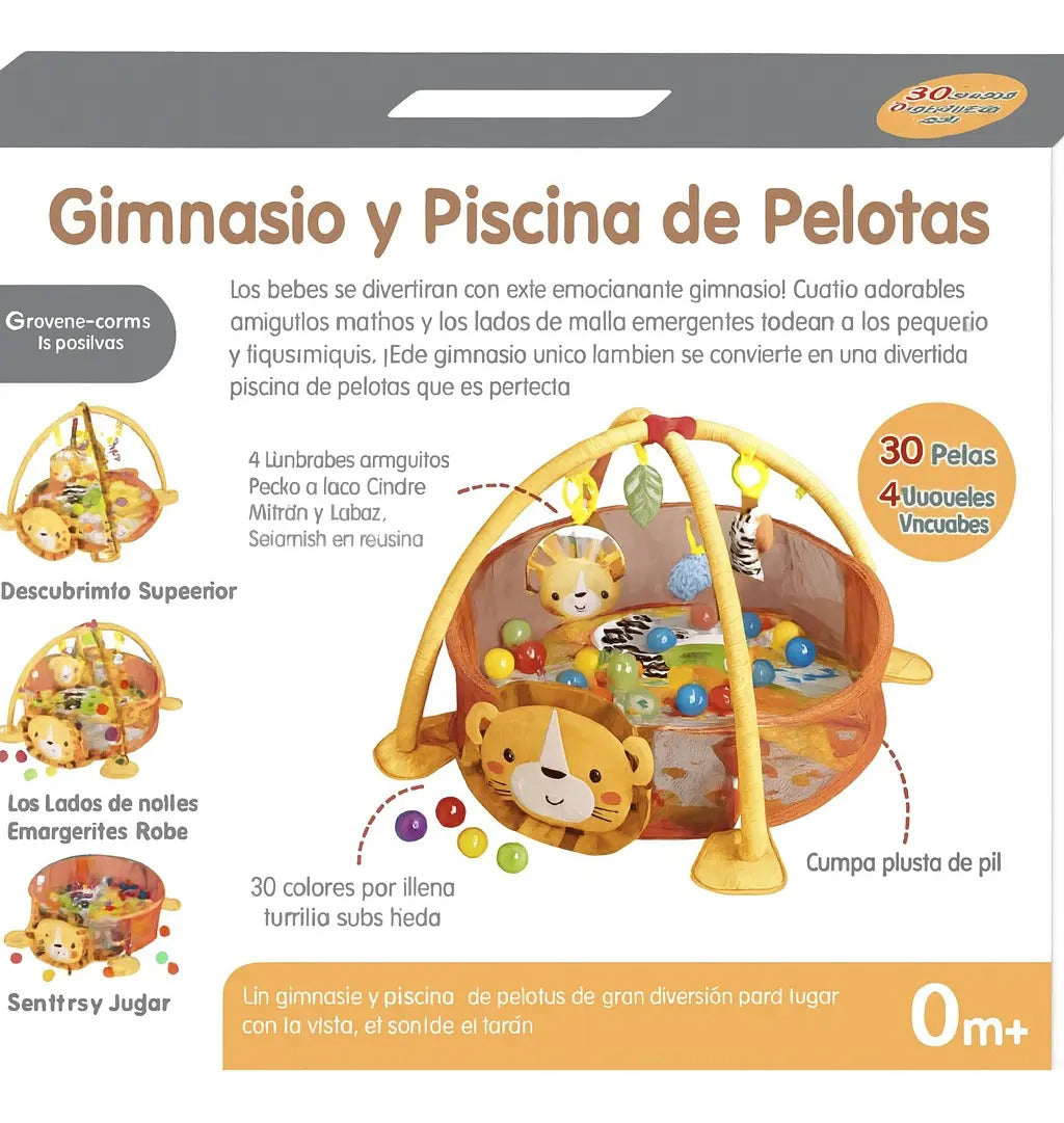 Gimnasio Y Piscina De Pelotas Para Bebé 3 En 1 ,leon