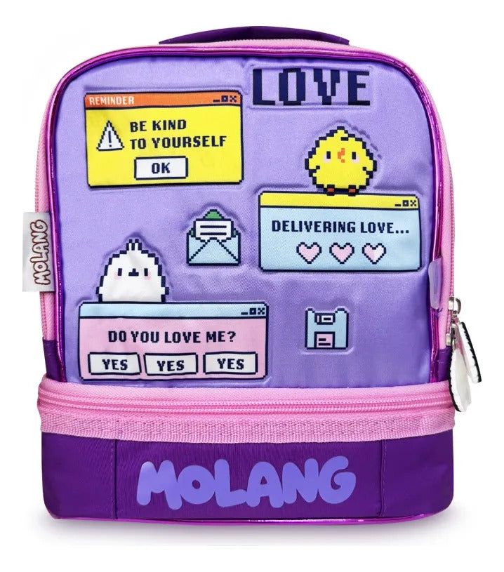 Set Escolar American Bags Morado Lila 3 Pzas Molang