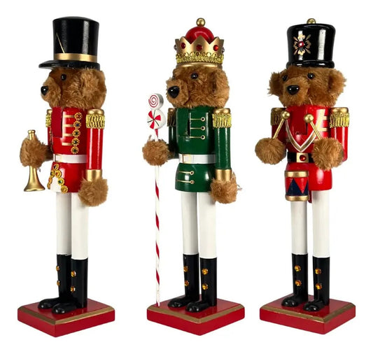 Cascanueces Oso Decorativo Navideño Lluvia 30 Cm 1 Pieza