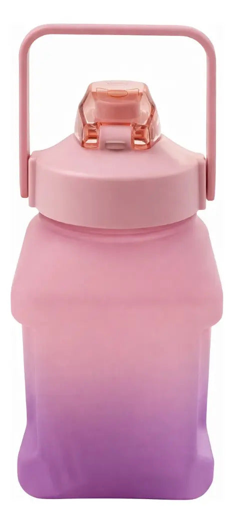 Vaso Grande 1.5 L Diseño Difuminado Con Popote Y Correa