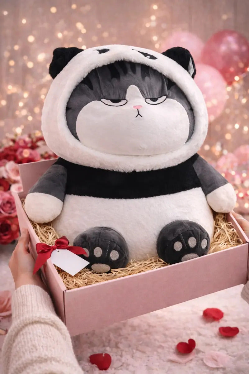 Peluche Gato Lucifer Con Disfraz Panda/conejo 45x32x48 Candy