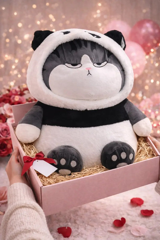 Peluche Gato Lucifer Con Disfraz Panda/conejo 45x32x48 Candy
