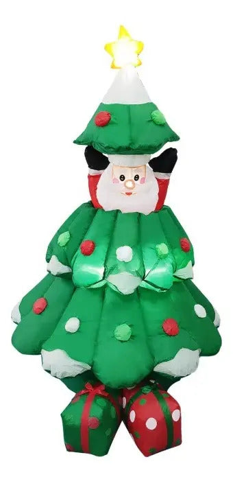 Inflable Navideño Pino Con Santa Y Regalos 240×100×100 Cm