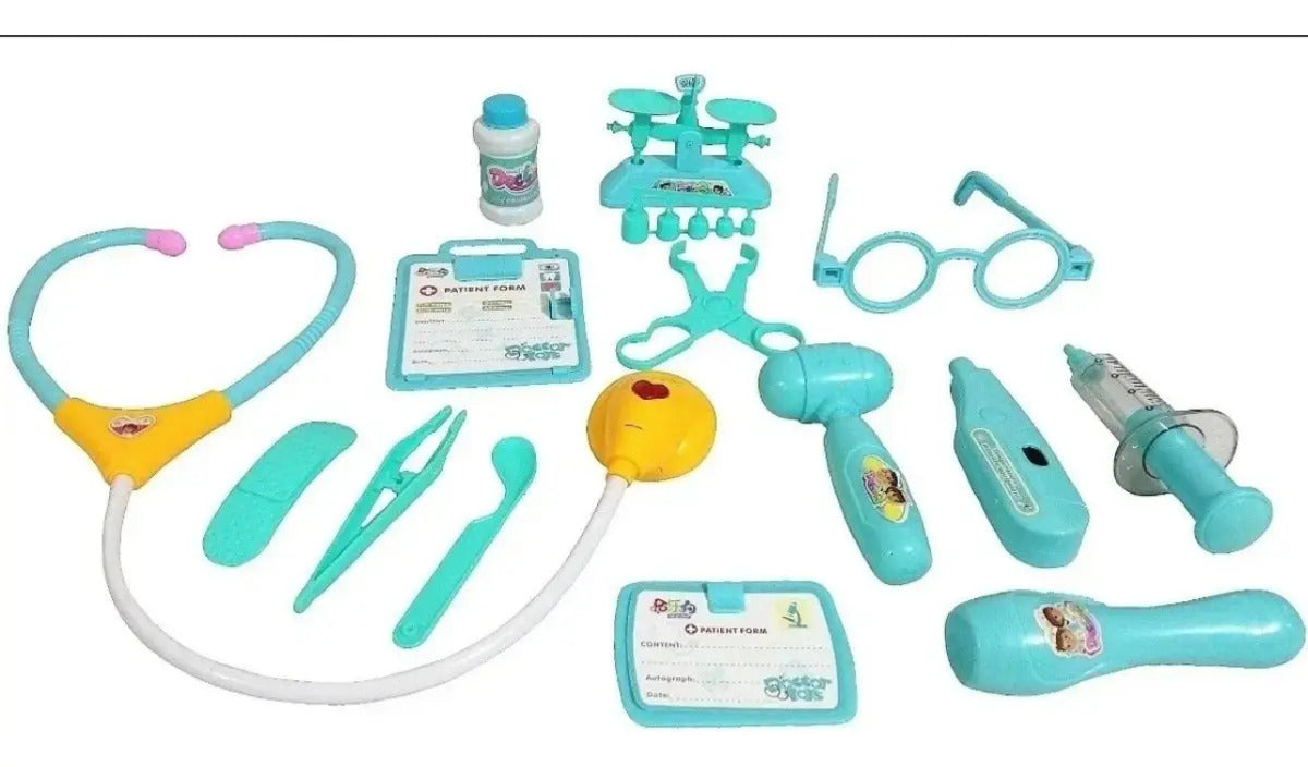 Set Doctor Infantil 15 Piezas Estetoscopio Con Luz Y Sonido