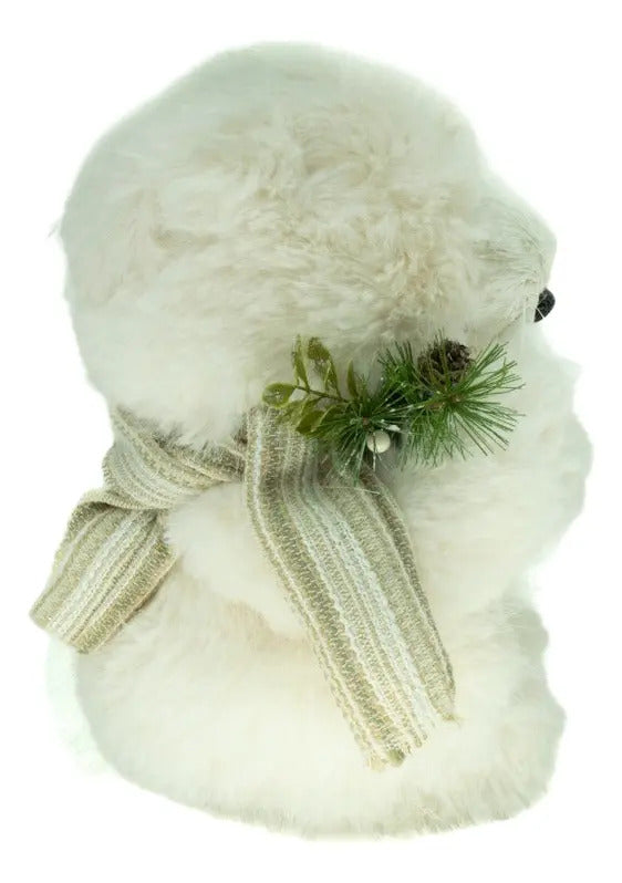 Muñeco Navideño Osito Con Detalles Naturales 29x23x20 Cm