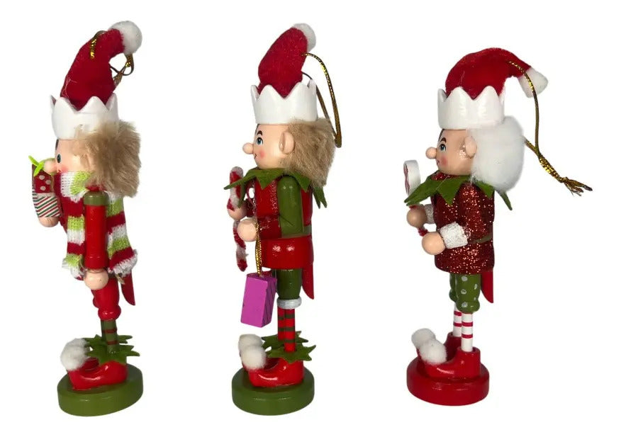 Duendes Navideños Colgantes Set De 9 Piezas 8x2x3