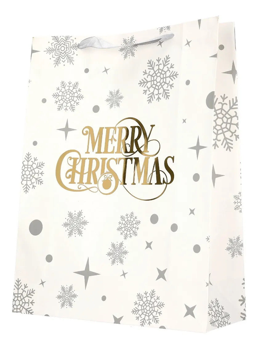Bolsas de Regalo Navideñas Lluvia Elegantes Doradas 12 Pzas