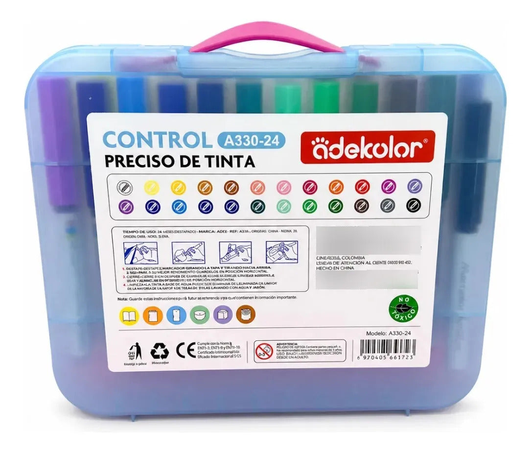 Marcadores Acrílicos Adekolor 24 Piezas Punta Cincelada