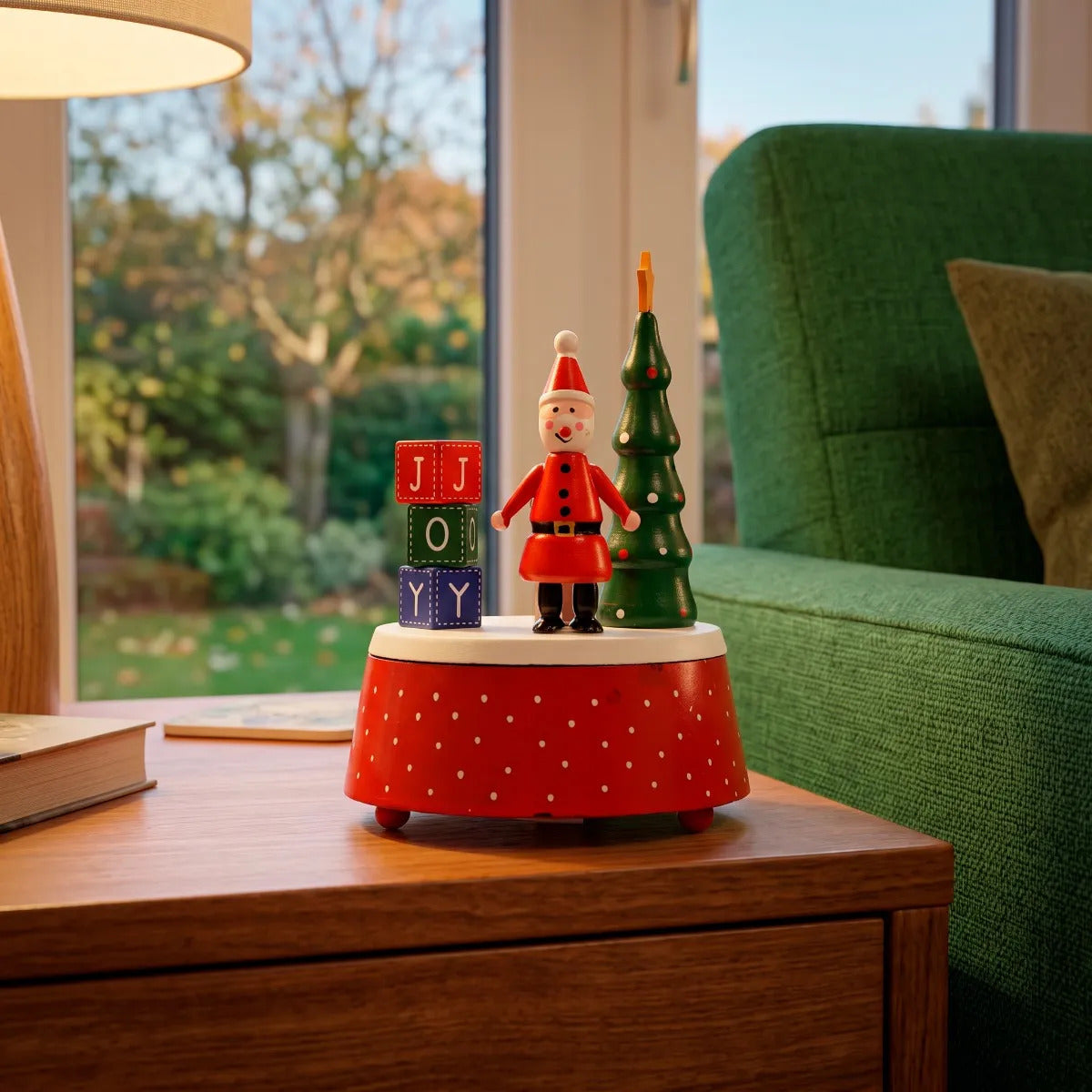 Adorno Musical Navideña Santa Ratoncito Y Regalos De Madera