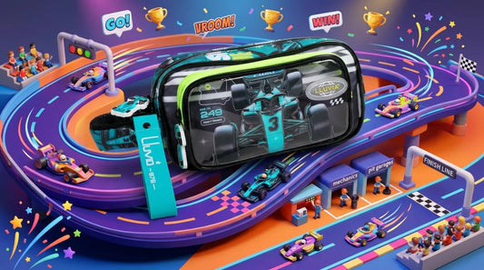 Lapicera Escolar Lluvia Turquesa Racing Con Llavero Original