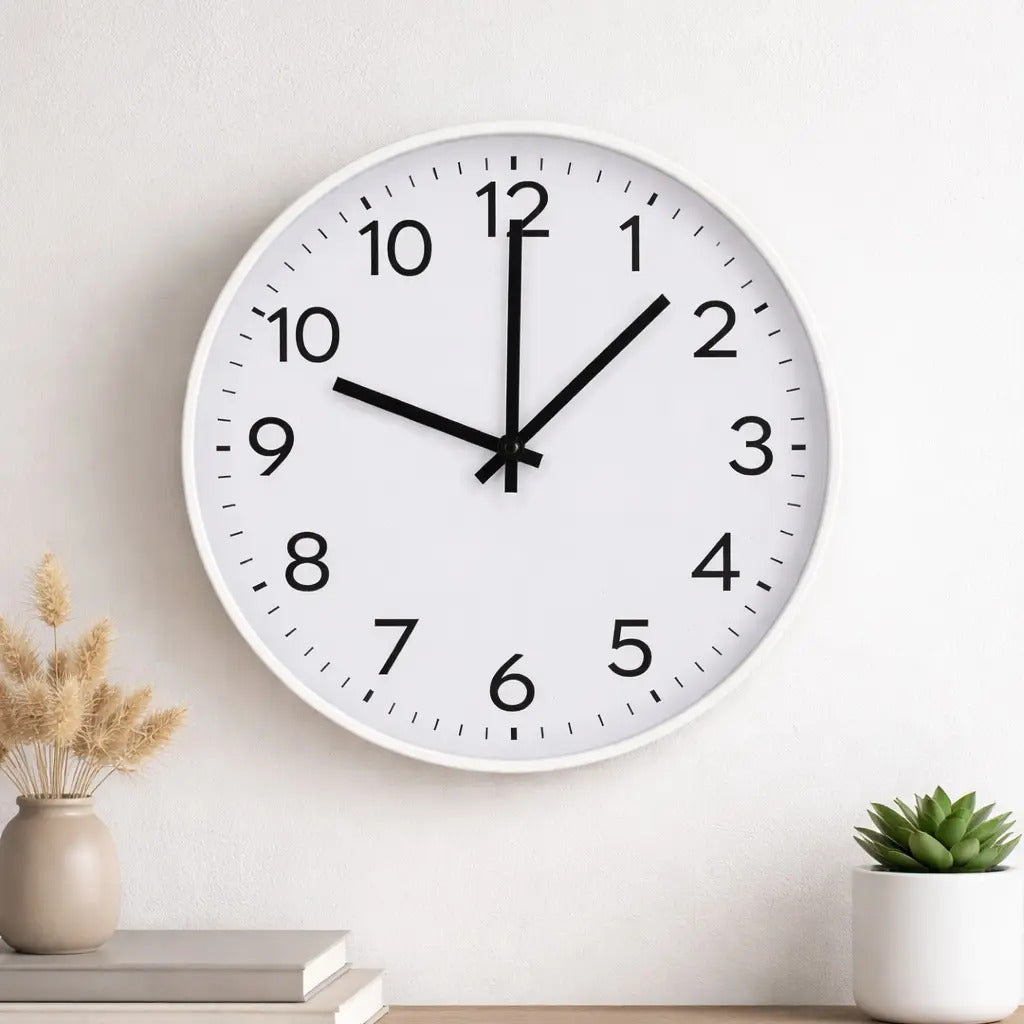Reloj De Pared 29x4x29 Cm Minimalista Blanco Marco Delgado