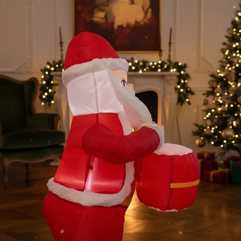 Inflable Navideño Santa Claus Con Regalo Marca Lluvia