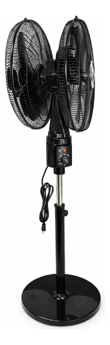 Ventilador Negro Oscilante Doble Cabezal 3 Velocidades