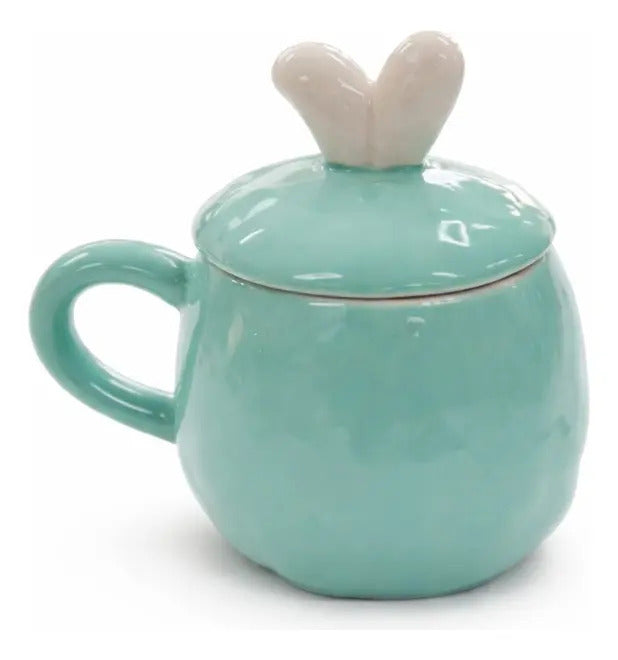 Taza Decorativa Conejo Pastel Con Orejas Y Moño 380 Ml