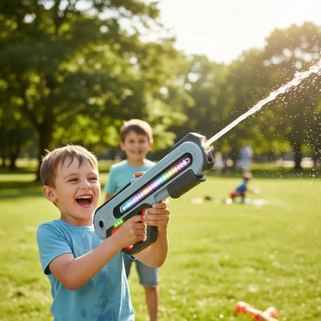 Pistola De Agua W12 Eléctrica Con Luz Doble Capacidad