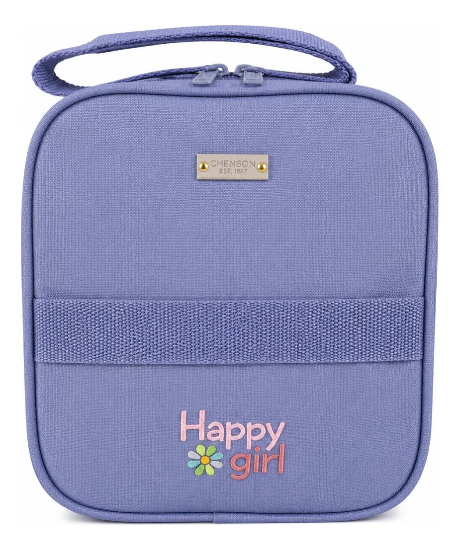 Lonchera Escolar Chenson Azul Lavanda Con Bolsillo De Malla