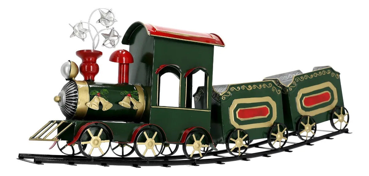 Reno Decorativo Navidad candi toys Con Vagones Dorados 77 Cm