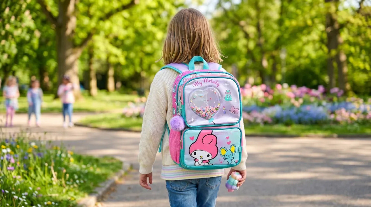 Mochila Primaria Ruz My Melody Con Corazón De Confeti