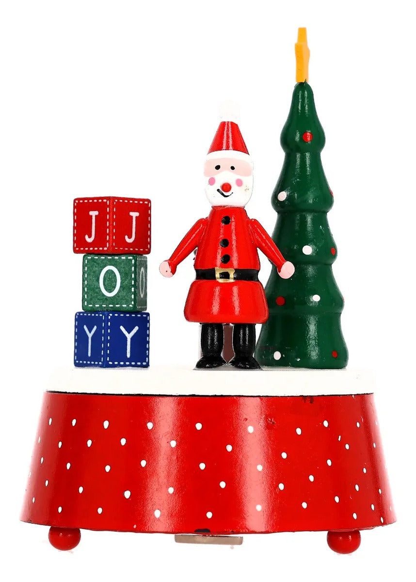 Adorno Musical Navideña Santa Ratoncito Y Regalos De Madera