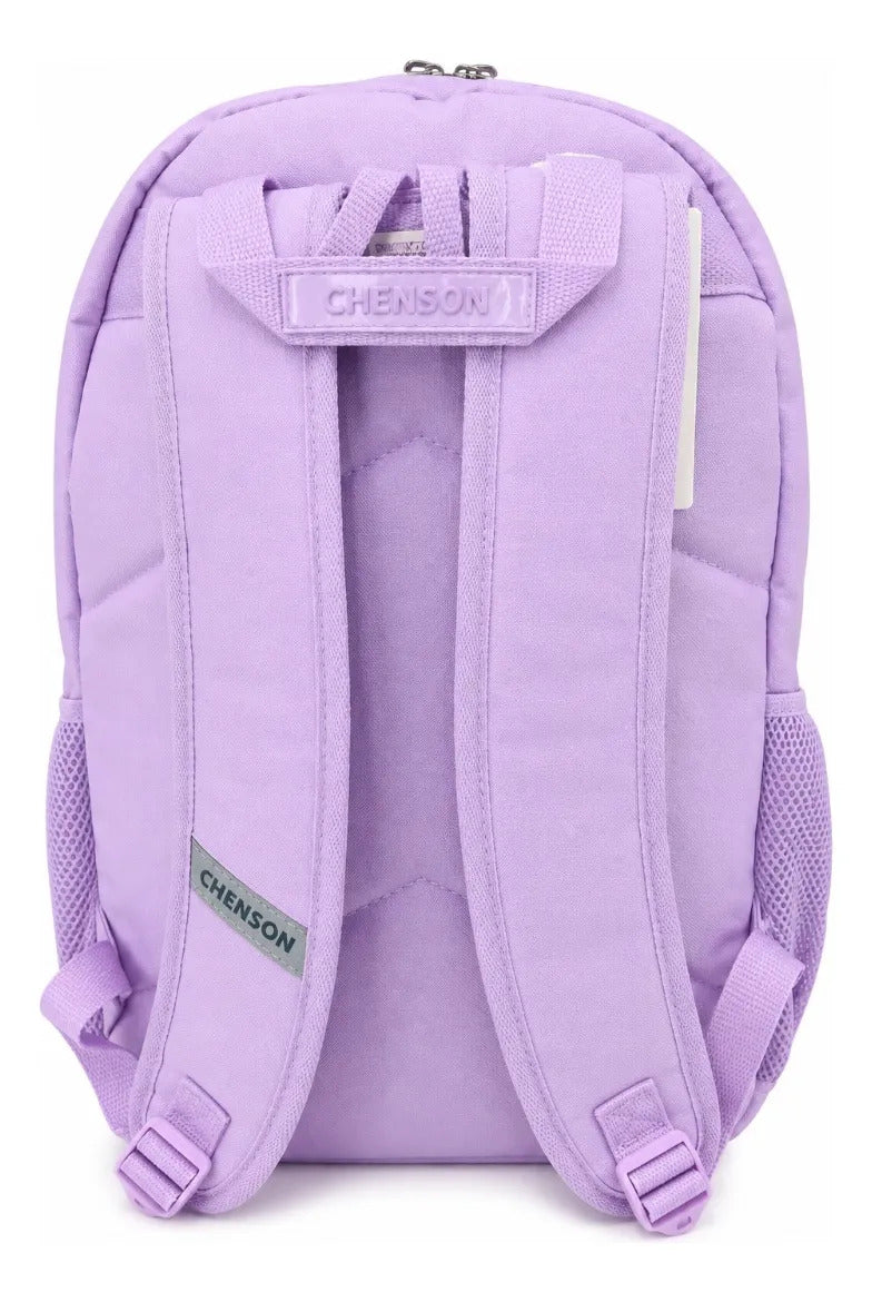Mochila Chenson Nylon Reforzada Lila 3 Compartimientos