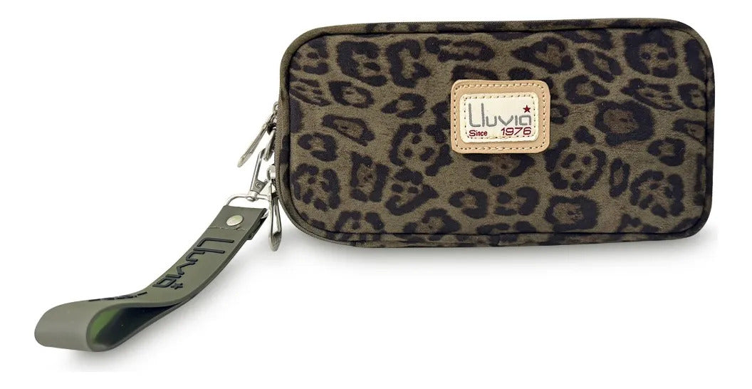 Set Escolar Lluvia Verde Olivo 3 Pzas Leopardo