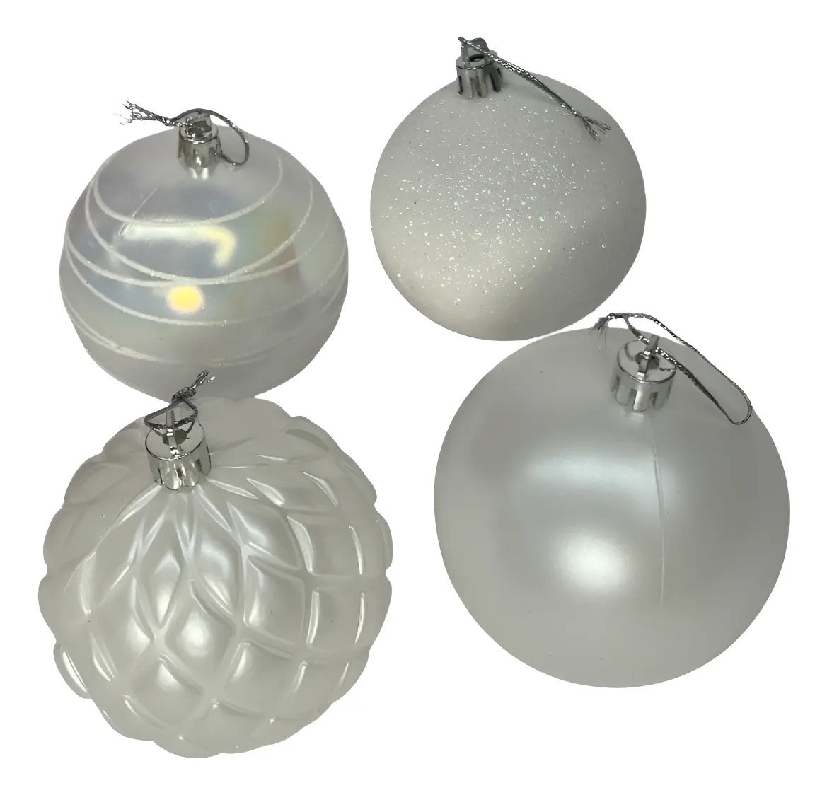 Esferas 30 Piezas Elegancia Invernal Blanca Decorativas