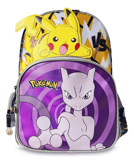 Mochila Escolar Yadatex Morado Pokémon Pikachu y Mewtwo