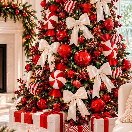 Caramelo Candy Navideño Lluvia Lights Rojo Terciopelo 38 cm