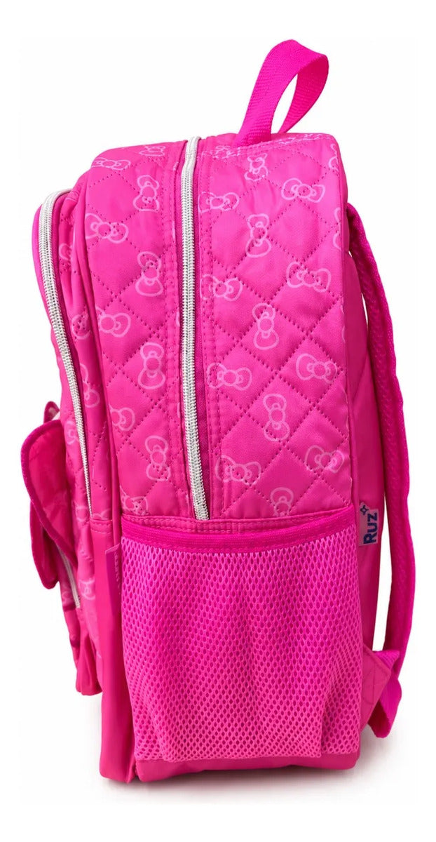 Mochila Primaria Hello Kitty Acolchonada Rosa Con Moños