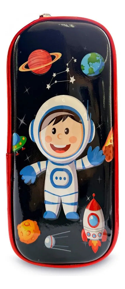 Set Escolar Lluvia Azul Marino Astronauta Tres Piezas