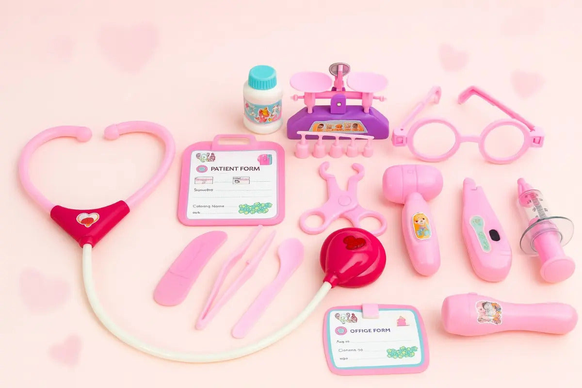 Set Doctor Infantil 15 Piezas Estetoscopio Con Luz Y Sonido