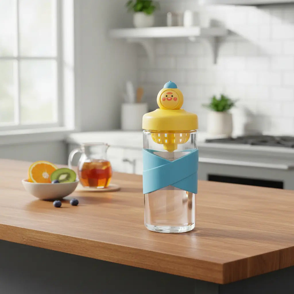 Botella Niños 500ml Acrílica Con Filtro Para Té Y Jugos