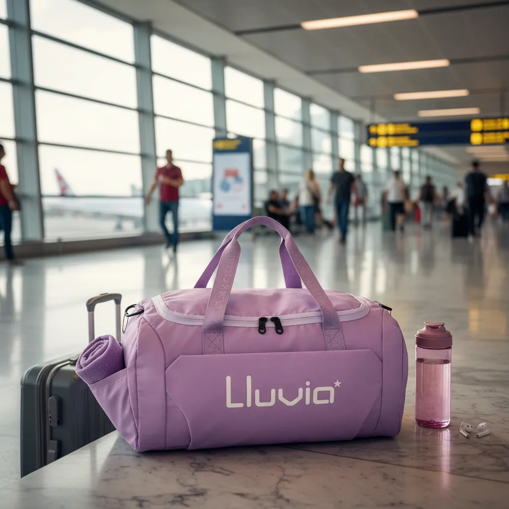 Maleta De Viaje Lluvia Lila Satinado Y Espacio Para Zapatos