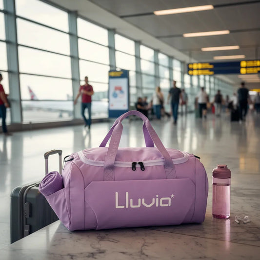 Maleta De Viaje Lluvia Lila Satinado Y Espacio Para Zapatos