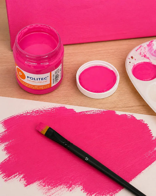 Pintura Acrílica Politec Rosa Mexicano 250 Ml Para Arte