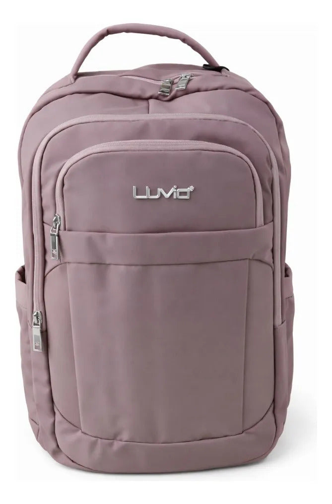 Mochila Lluvia Rosa Nude Profesional Con Detalles Plateados