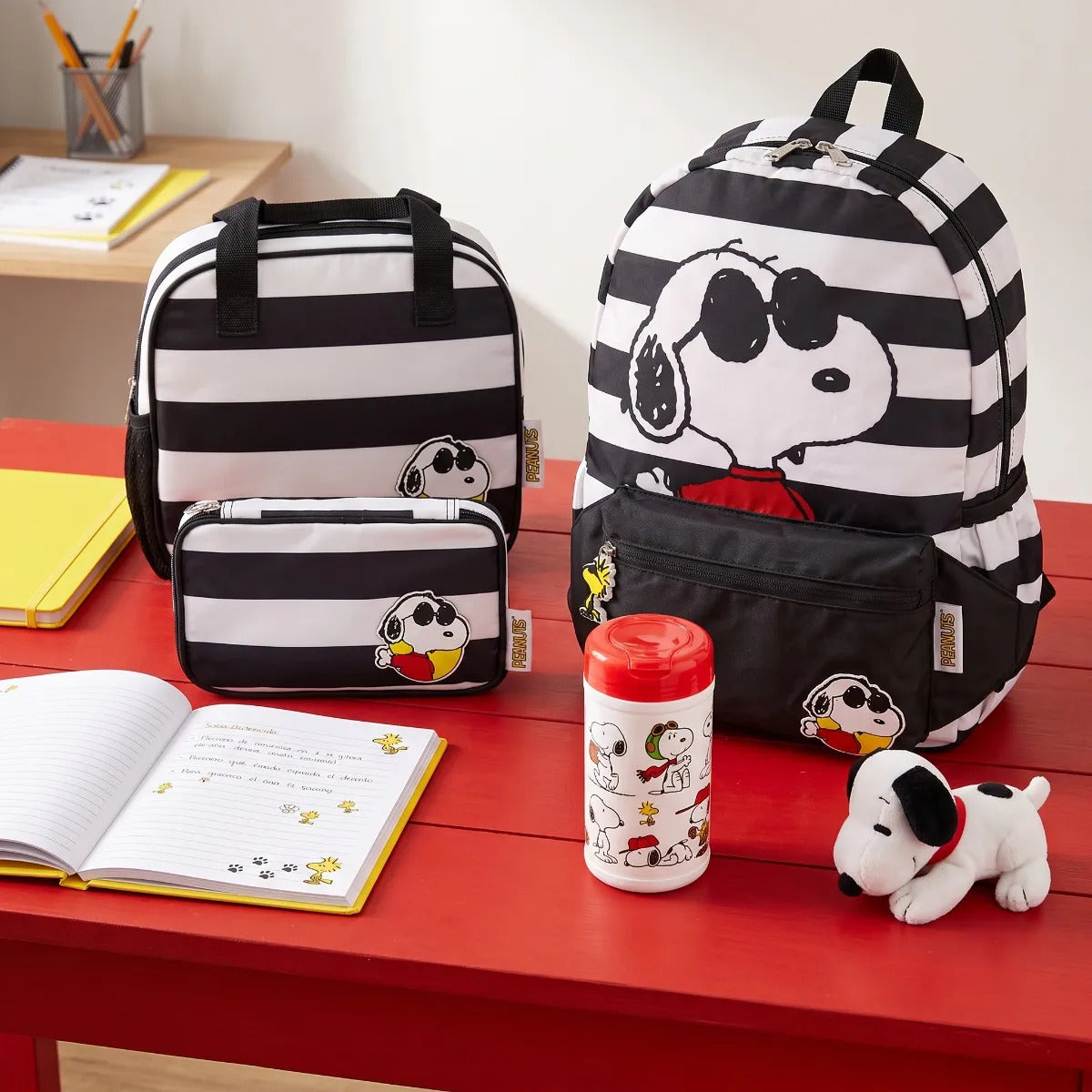 Set Escolar Yadatex Negro 3 Piezas Snoopy Canguro