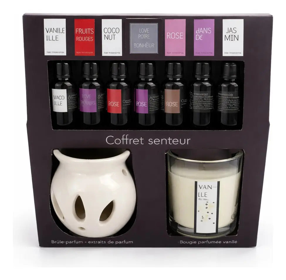 Set De Aromaterapia Love Home Con 6 Esencias Y Quemador