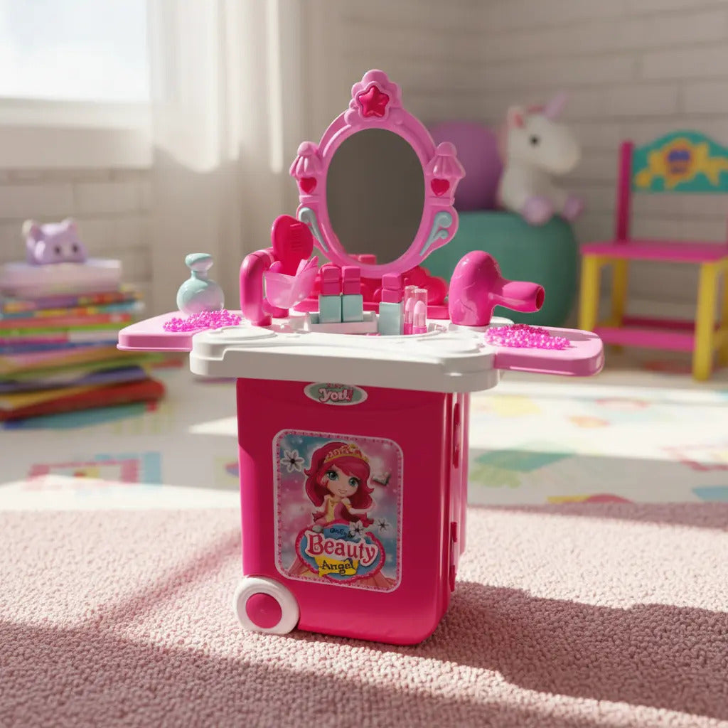 Tocador Infantil Beauty Angel Con Accesorios 17 Piezas