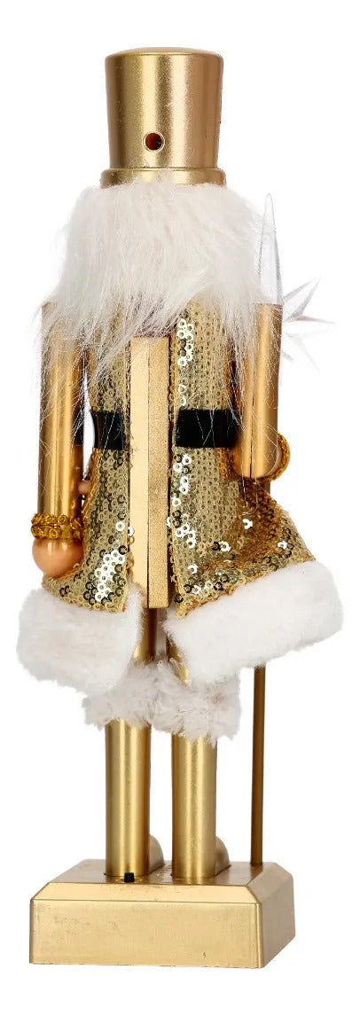 Soldado Cascanueces lluvia Champagne Con Lentejuelas 30 Cm