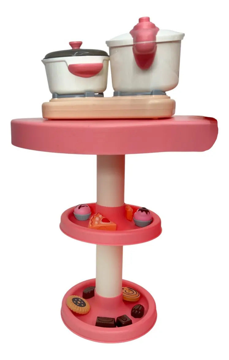 Cocina Infantil Marca Candy Toys Rosa Pastel 46 Piezas