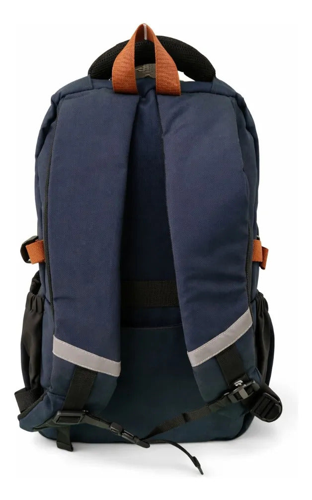 Mochila Juvenil Lluvia Azul Marino Con Bolsillo Secreto
