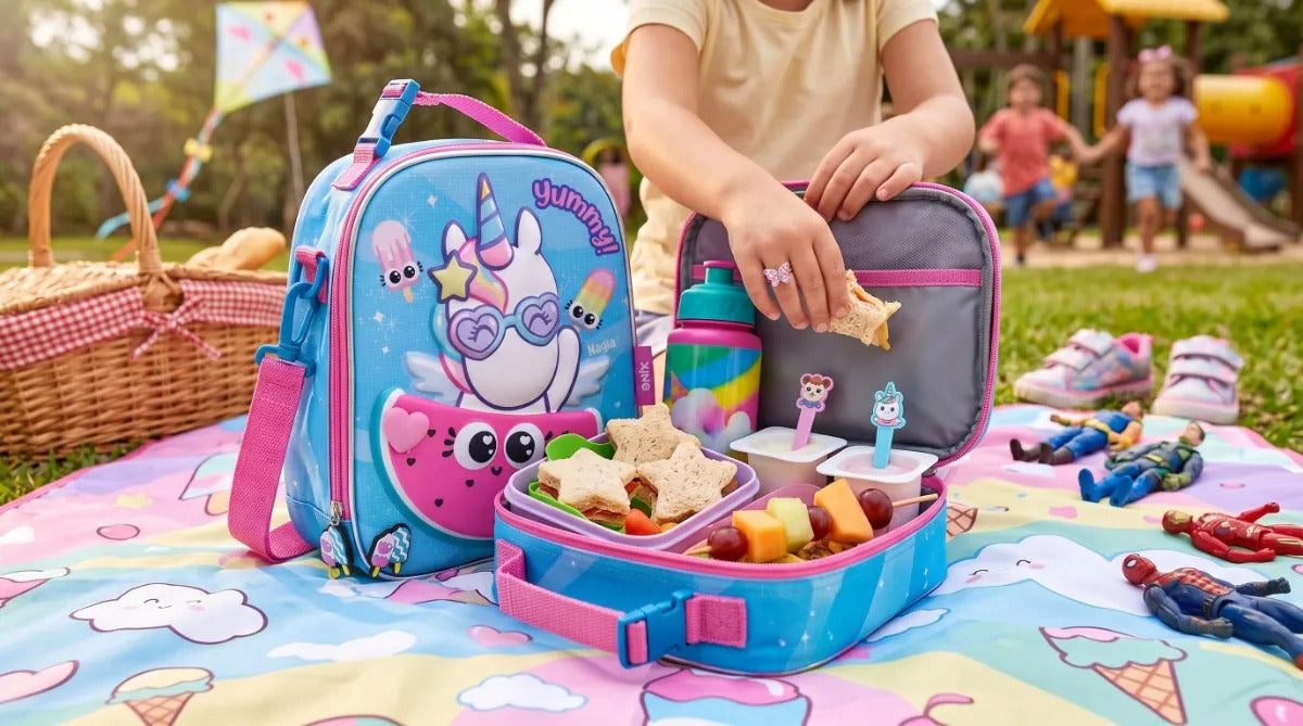Lonchera Escolar Ruz Onix Unicornio Con Charms Decorativos