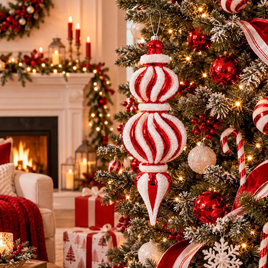 Adorno Navideño Imperial Lluvia Light Rojo 35 cm