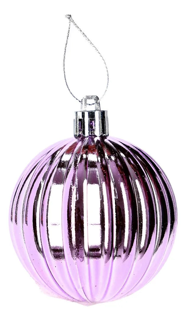 Set De Esferas Lluvia Lila 6 cm Bote con 30 Piezas