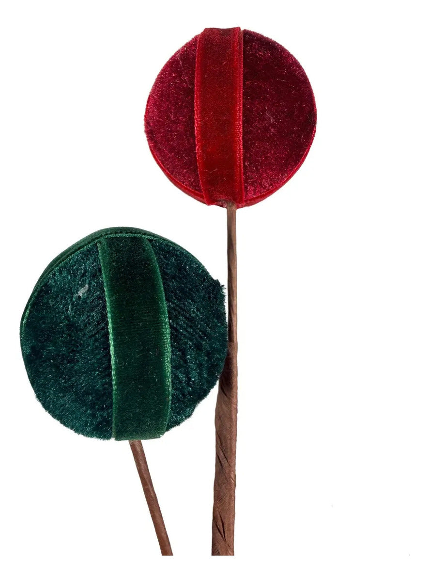 Vara Navideña Lluvia Bicolor Rojo y Verde 70cm